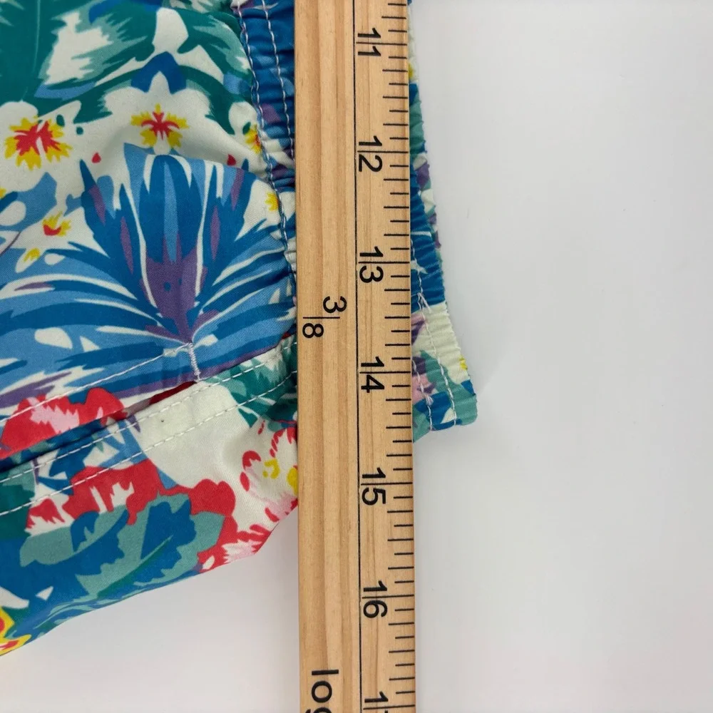 Maamgic Swim Trunks Mens Medium Blue‎ Floral Tropical Excellent Mesh Lined Short